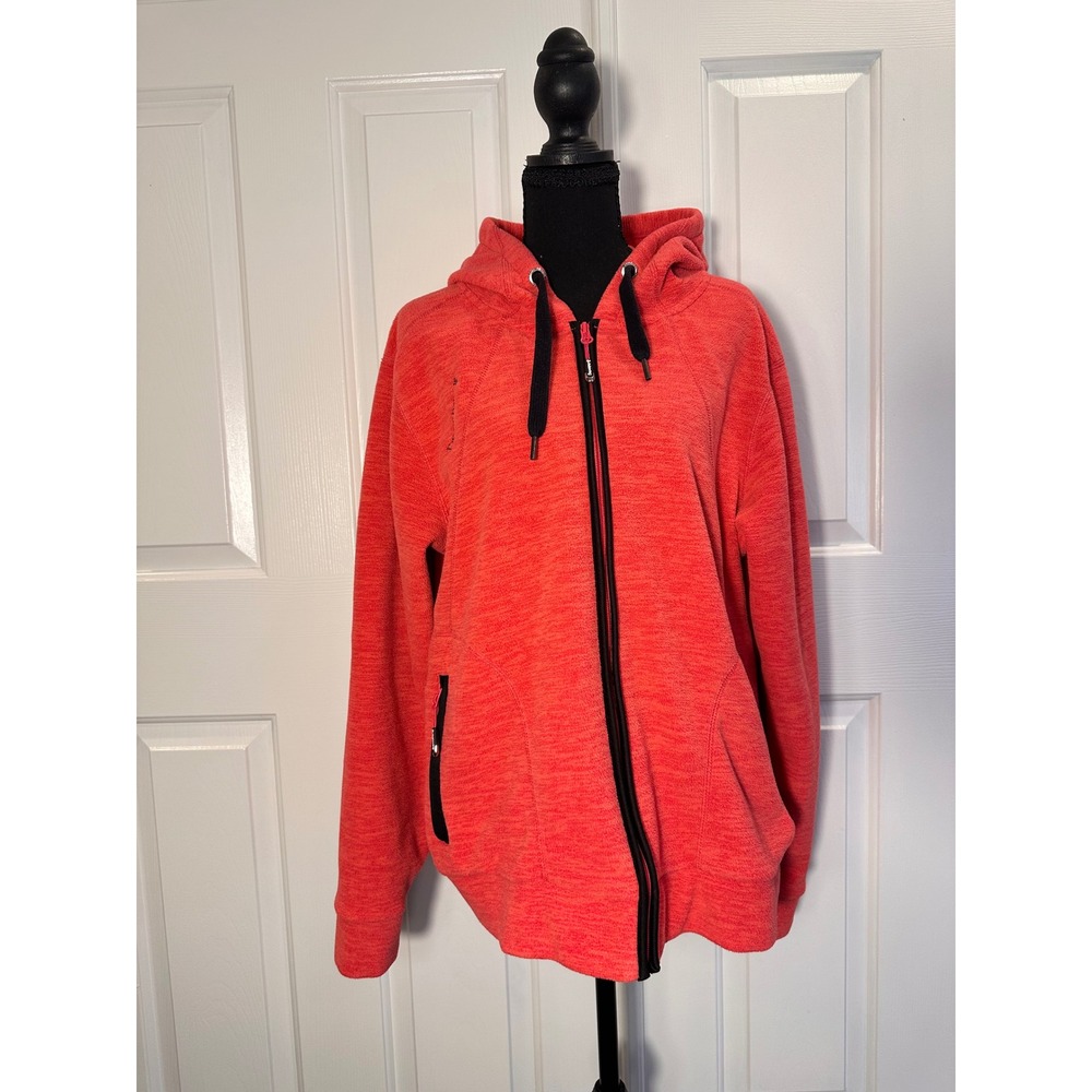 Bearpaw Womens Full Zip Fleece Hoodie Coral Pink Marl Size L